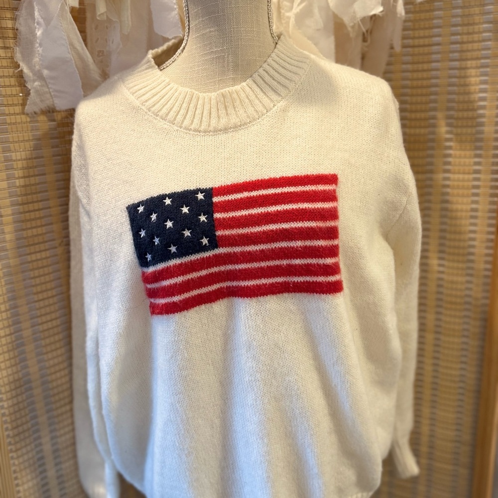 American flag oversized sweater